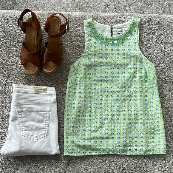 Vineyard Vines Tops - Vineyard Vines Ripple Eyelet & Gingham Blouse